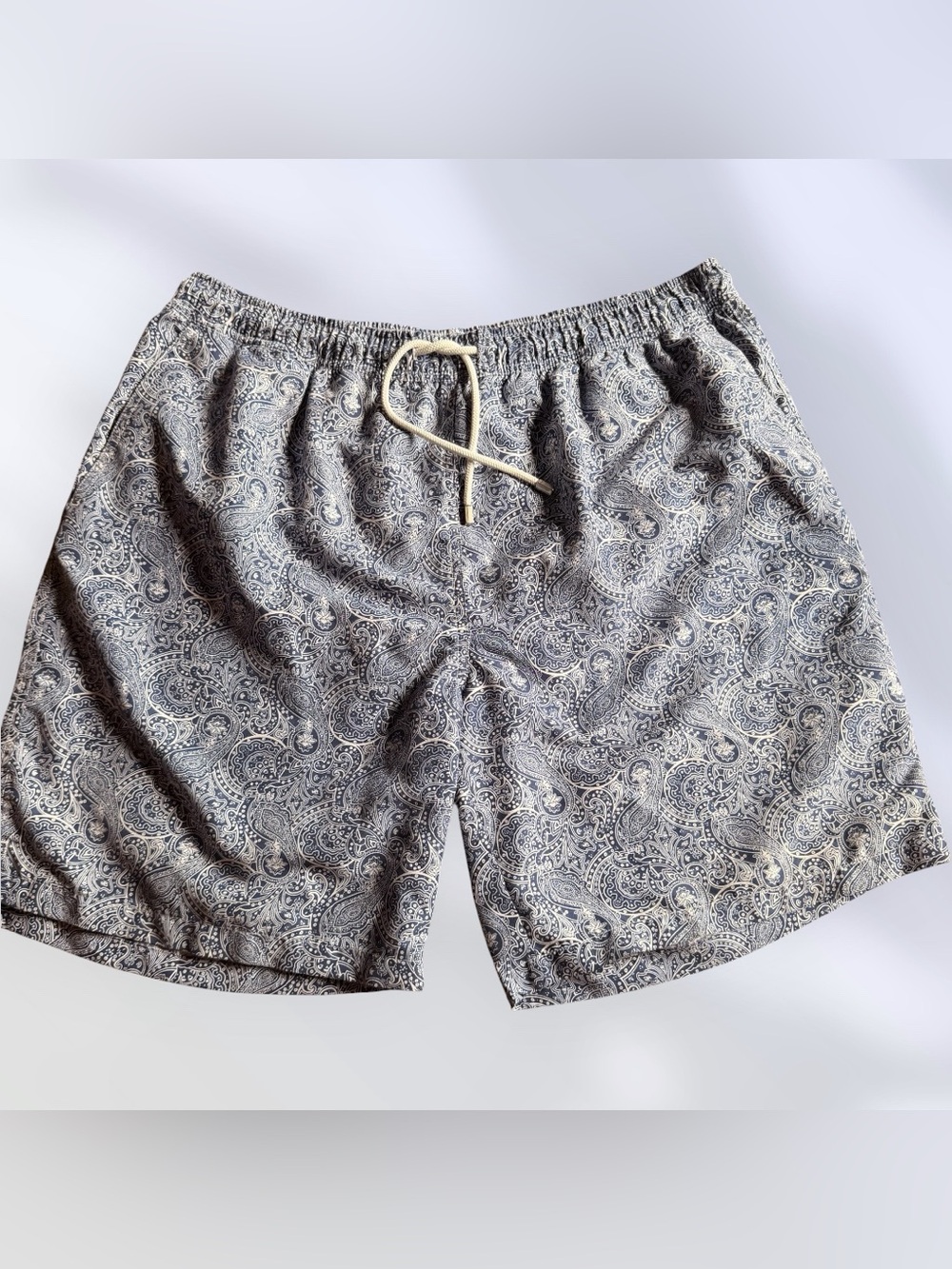 Peter Millar Swim Trunks, blue print, mesh lining, pockets, quick drying, XL